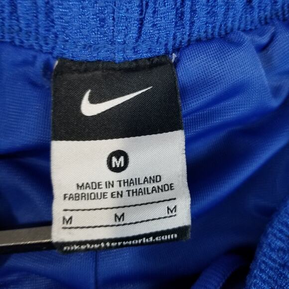 VTG Nike Basketball Shorts Mens Med Blue Shiny Dazzle 9" Pockets Drawstring Y2K - Picture 4 of 13
